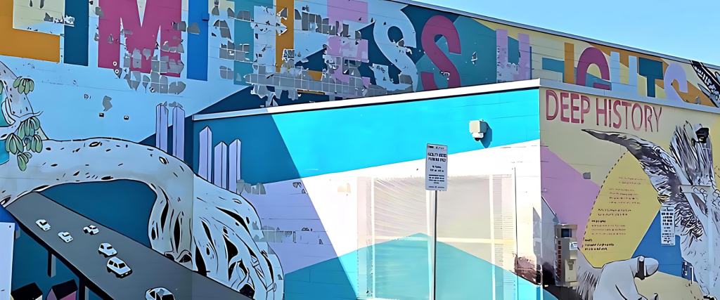Mural in Lawrence Heights that says "Limitless Heights"